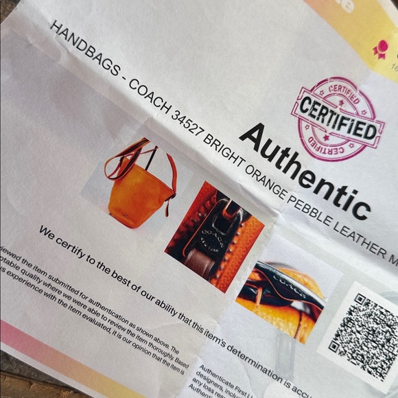 Coach vintage  neon orange duffle mini bucket feed bag crossbody (flaws) w/COA - Picture 16 of 16